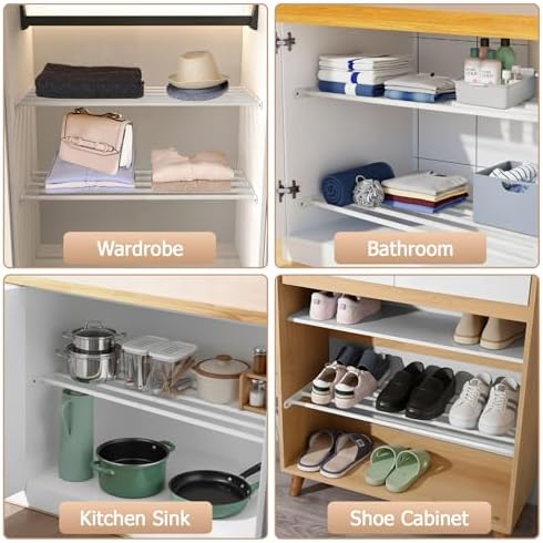 Closet Shelf & Rod Expandable, Wall Mounted Easy Install Closet Organizer