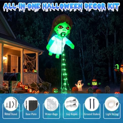 Giant Blue 12.8 FT Halloween Inflatables Floating Ghost Doll Yard Decor
