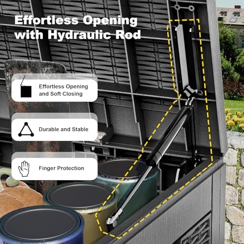Deck Box 170 Gal Waterproof Outdoor Storage Patio Organizer Black