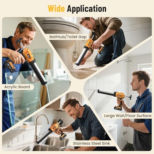Electric Caulking Gun, Cordless Caulk Gun with 2x 2.0Ah Batteries