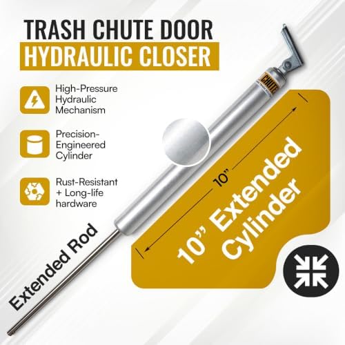 Trash Chute 10" Inch Extended Hydraulic Silver Closer for Bottom Hinged ...