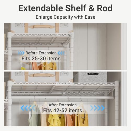 VIPEK X3 Plus Large Expandable Closet Rack Wardrobe Closet Organizer White