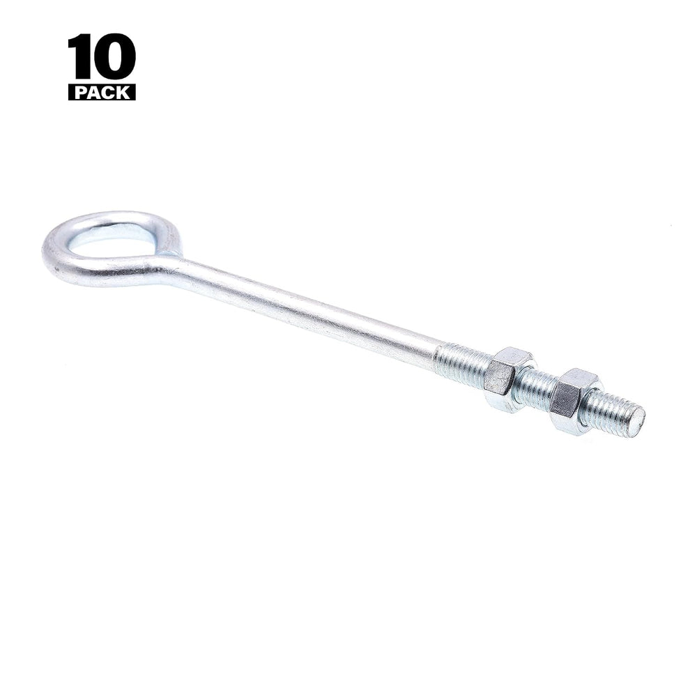 Prime-Line 9067010 Eye Bolts With Nuts, 1/2 In.-13 X 10 In., Zinc Plated Stee...