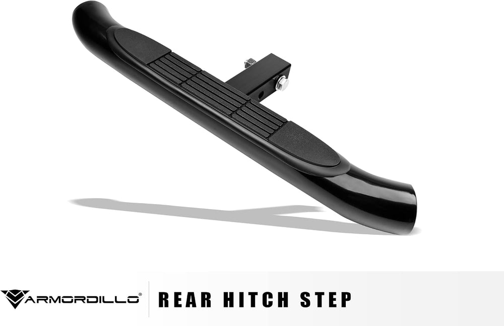 Armordillo 3" Round Tubing Steel Hitch Step for Class 4 Trailer Hitch in...