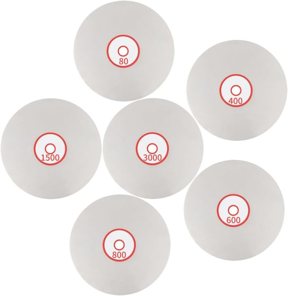Homaisson 6 PCS Diamond Polishing Disc Set, 6 Inch Diamond Flat Lap Discs, 80...