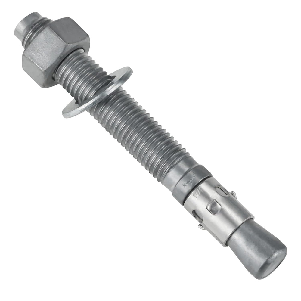 3/4 Concrete Anchors, 6-1/4 in Galvanized Wedge Anchors, 10 Pcs
