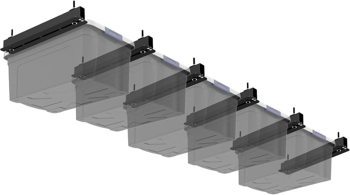 6 Pack Overhead Storage Bin Rack Heavy Duty Rack Ceiling Garage Storage