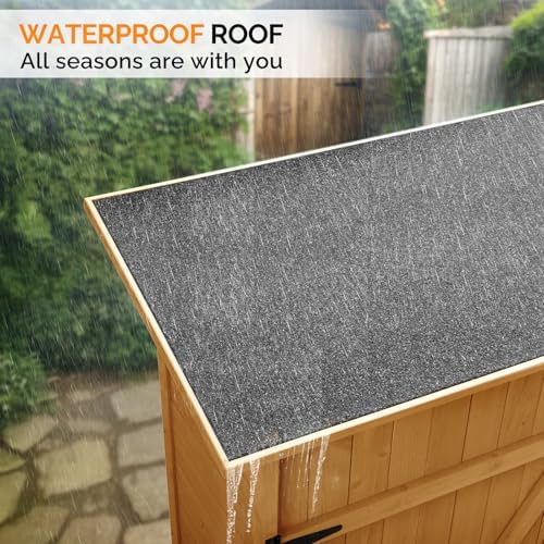 VINGLI Upgraded Outdoor Wooden Storage Shed, Extra Large Garden Shed Outside ...