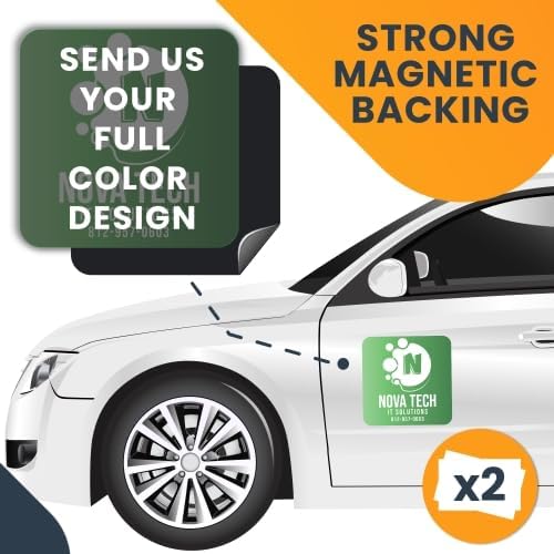 Magnet Me Up Customizable and Personalized Automotive Magnet Decals (2 Pack)