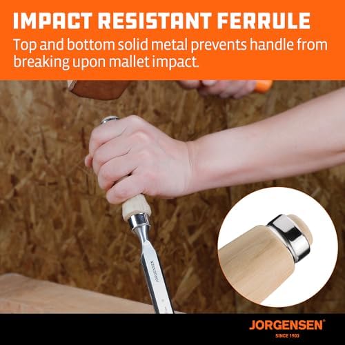Jorgensen 4-Piece Wood Chisel Set, 1/4", 1/2", 3/4", 1"