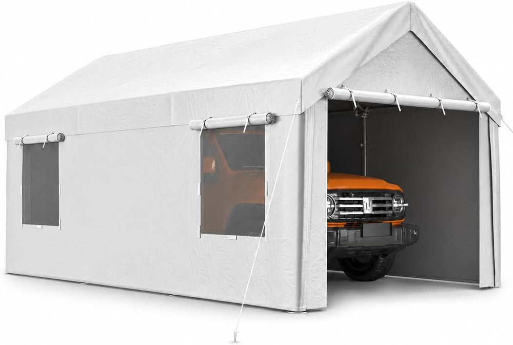 EROMMY 10x20FT Car Port Portable Garage,White