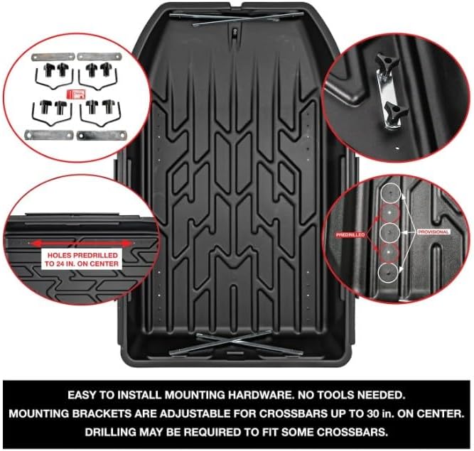 18 Cubic ft. Rooftop Cargo Carrier, Heavy-Duty Weatherproof Lockable Hard She...