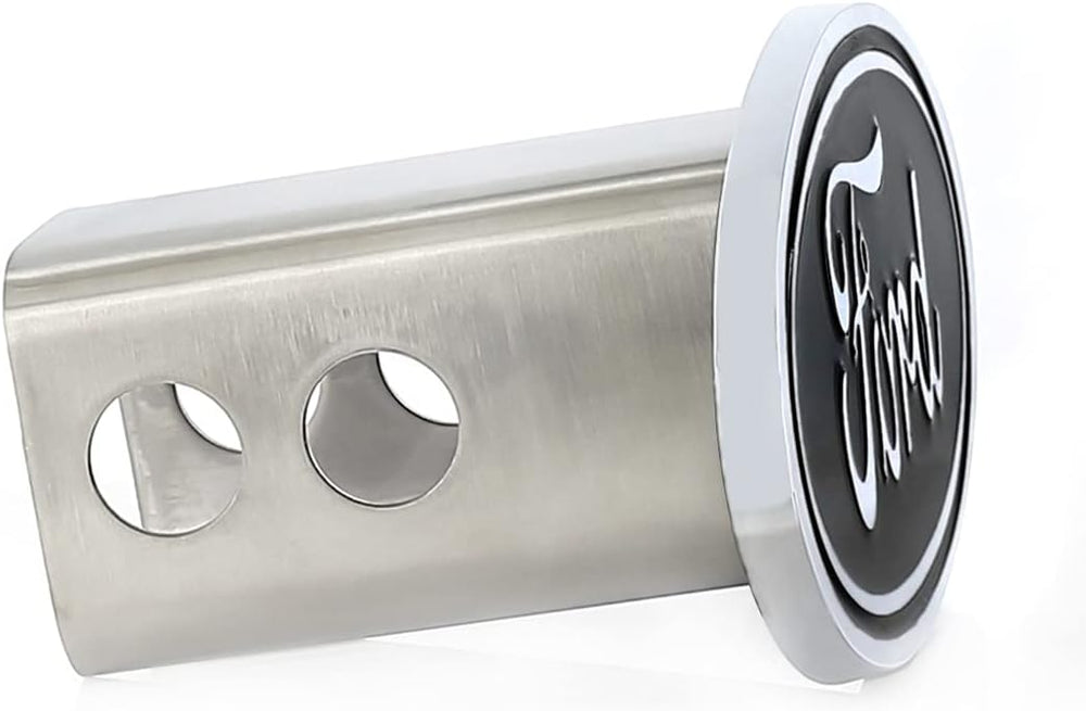 Ford Oval Hitch Cover Plug for Trailer Towing Black Solid Brass Stainless Ste...