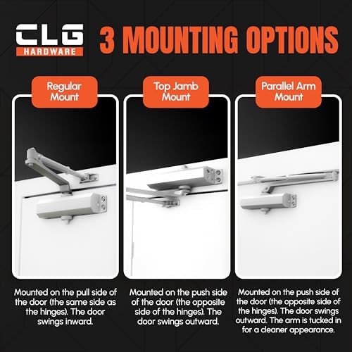 CLG HARDWARE Extra Heavy Duty Commercial Door Closer, Closing Delay Timer