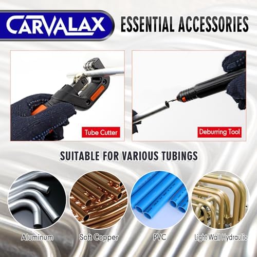 CARVALAX Tube Bender Set, Reverse Adapters, Silver Head for 1/4”-7/8” O.D