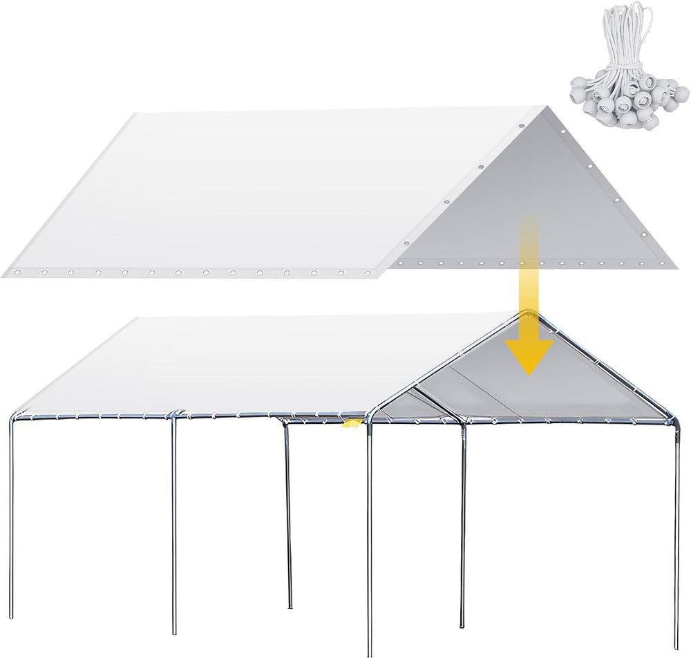 12 x 20 ft Heavy Duty Carport Canopy Waterproof Garage Car Shelter Tarp Tent ...