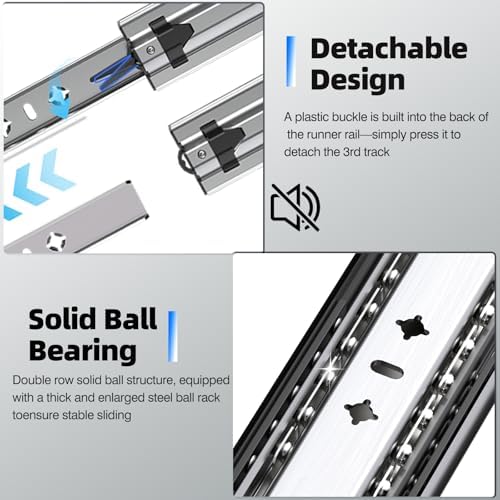 3/4" Thick 300Lbs Soft Close Heavy Duty Drawer Slides 1 Pair 16 18 20 22...