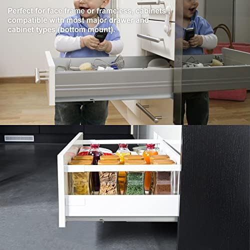 LONTAN 21 Inch Undermount Soft Close Drawer Slides 3D Locking Device 1 Pair