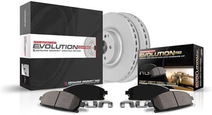 Power Stop CRK1358 Coated Brake Rotor and Ceramic Brake Pads- Front