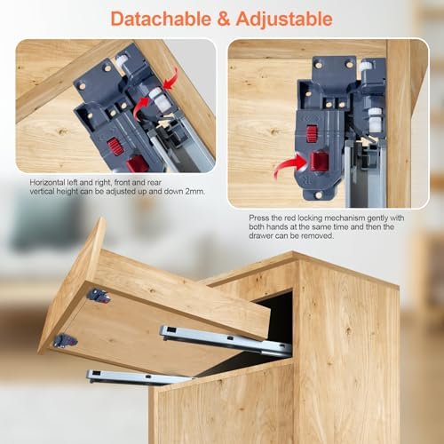 4 Pair 21 Inch Undermount Soft Close Drawer Slides Full Extension Concealed B...