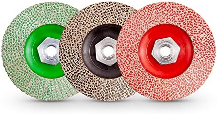 KGS Hybrid Diamond Flap Disc 4.5 inch 5/8 inch-11 Metal Adapter (Grit 60 (Gre...