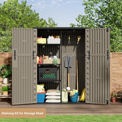 KINYING Outdoor Vertical Storage Shed,57 Cu.ft Outdoor Storage Cabinet Waterp...