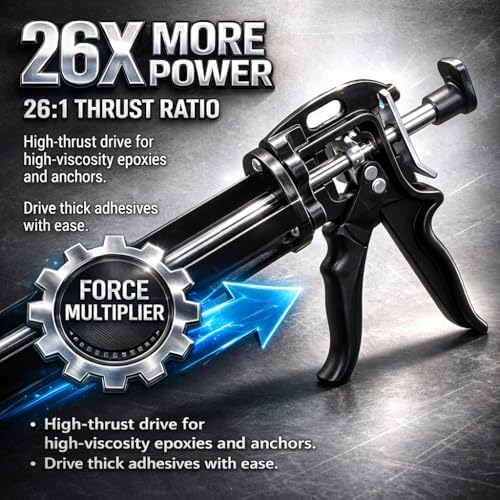 226 Series Heavy Duty Caulking Gun – 13oz Cartridge Dispenser I 26:1 Thurst
