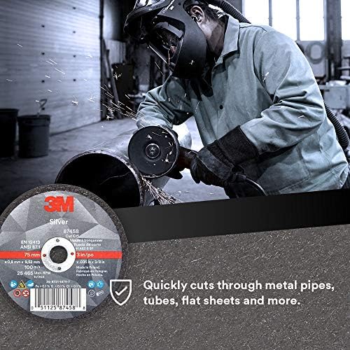 3M Silver Cut-Off Wheel, 87458, 60+, T1, 3 in x 0.035 in x 3/8 in
