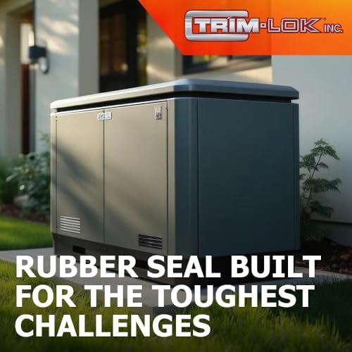 TRIM-LOK Ribbed Rectangle Rubber Seal with High Tack Tape, 0.187-Inch Height,...