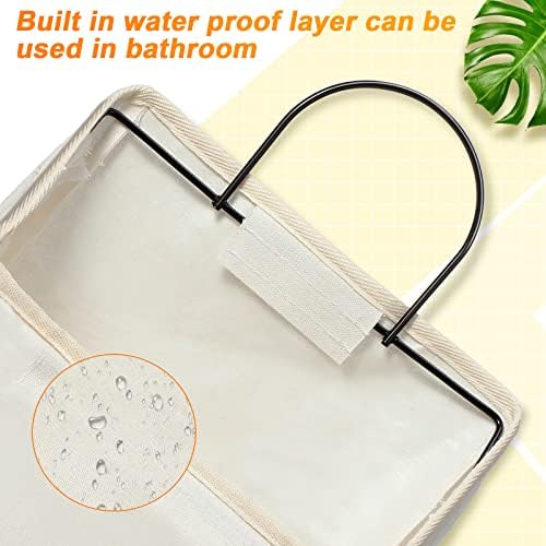 Chumia 6 Pack Wall Hanging Storage Basket Closet Hanging Storage Bag, White