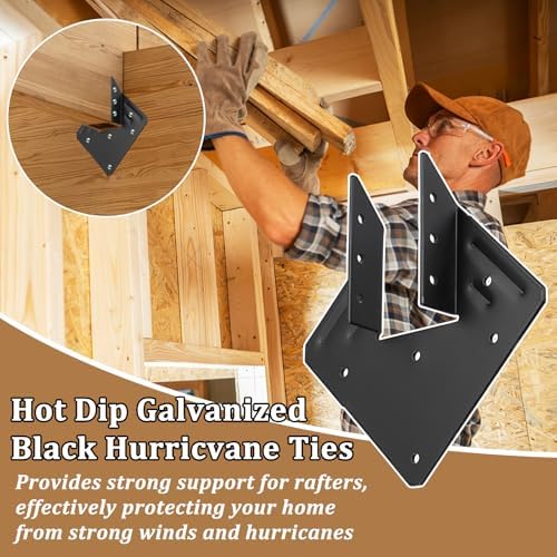50 PCS Joist Hanger 2x6, 13-Gauge Heavy Duty Hurricane Ties-2.2mm Thickness