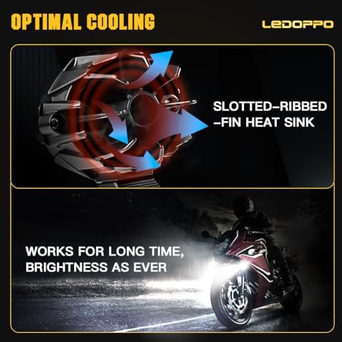 Motorcycle Fog Lights LED Kit Auxiliary Driving Lights with Switch Wiring Har...