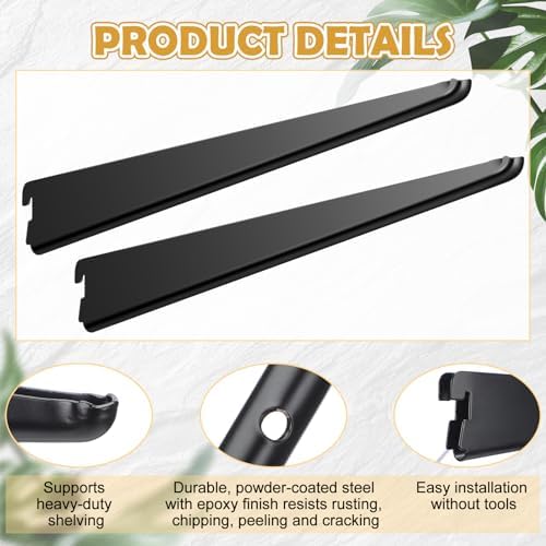 Yalikop 10 Pack Adjustable Shelf Brackets for Double Track System Closet Orga...