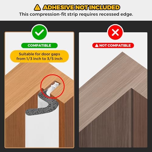 Ravinte Weather Stripping Door Seal, Q-Shaped Kerf Foam Strip, 50 FT, White