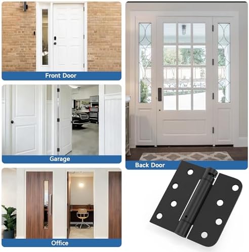 4 Inch Self Closing Door Hinges, Spring Hinges Self Closing Matte Black