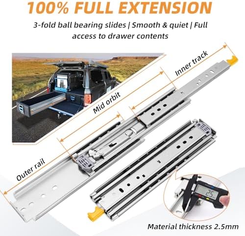 with Lock Heavy Duty Drawer Slides 12 14 16 18 20 22 24 26 28 30 32 34 36 40 ...