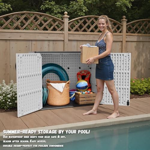 Patiowell 26 Cu.ft Resin Outdoor Storage Cabinet with Lockable Door, White