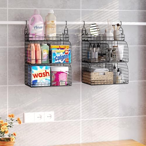 HapiRm Hanging Closet Organizer Storage - 3 Tier Metal Stackable Hanging Clos...