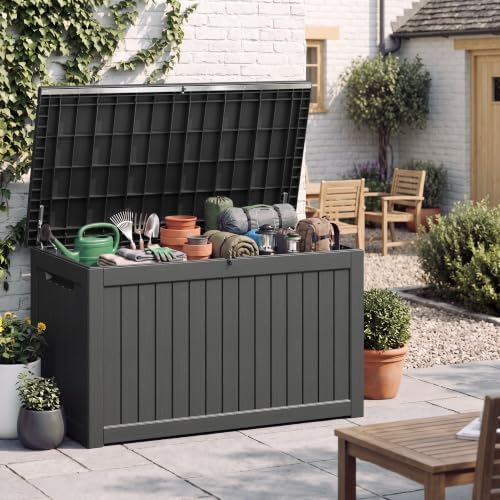 Outdoor Storage Box, Resin Deck Boxes Indoor and outdoor, Waterproof Storage ...
