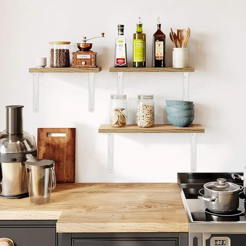 12 Pack L10 x H 8" White Heavy Duty Shelf Brackets with Screws Metal She...