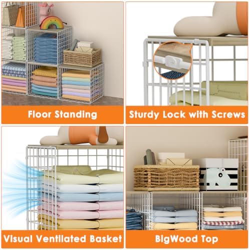 Hencawima 6 Pack Stackable Closet Organizer, Closet Organizers and Storage Sh...