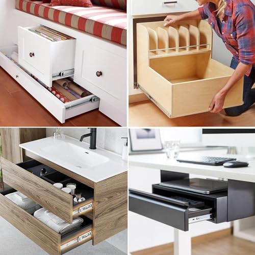 10 inch Soft Close Drawer Slides 6 Pairs Ball Bearing Full Extension Cabinet ...