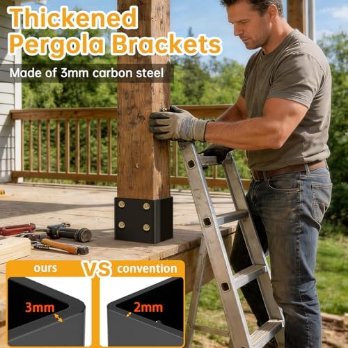 Thickened 6x6 Post Base for Concrete with Hidden Anchor （2PCS）