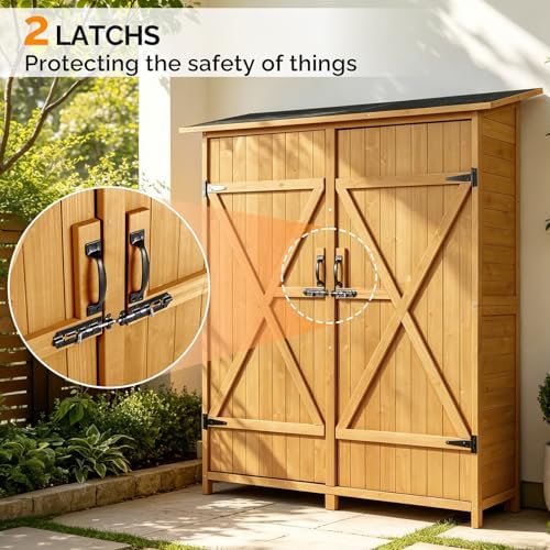 VINGLI Upgraded Outdoor Wooden Storage Shed, Extra Large Garden Shed Outside ...