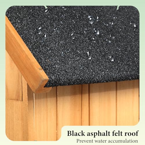VINGLI Outdoor Wooden Storage Shed, Garden Shed Outside Tool Cabinet with Saf...