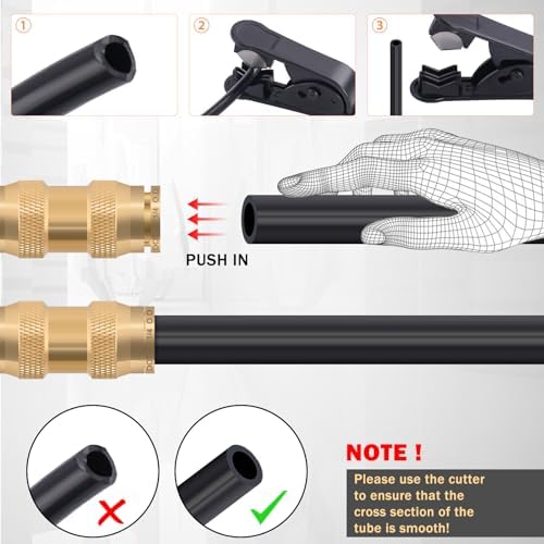 CheeMuii 35PCS Brass DOT Air Line Fittings Kit DOT Push Lock Air Fittings