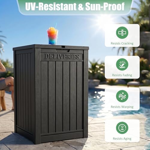 EasyUp Package Delivery Boxes for Outside, 90 Gallon Outdoor Storage Deck Box...