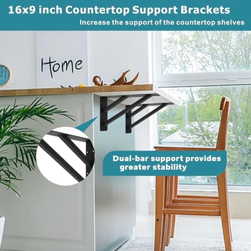 Heavy Duty Shelf Bracket ,Countertop Support Brackets,16x9 inch Shelf Support...