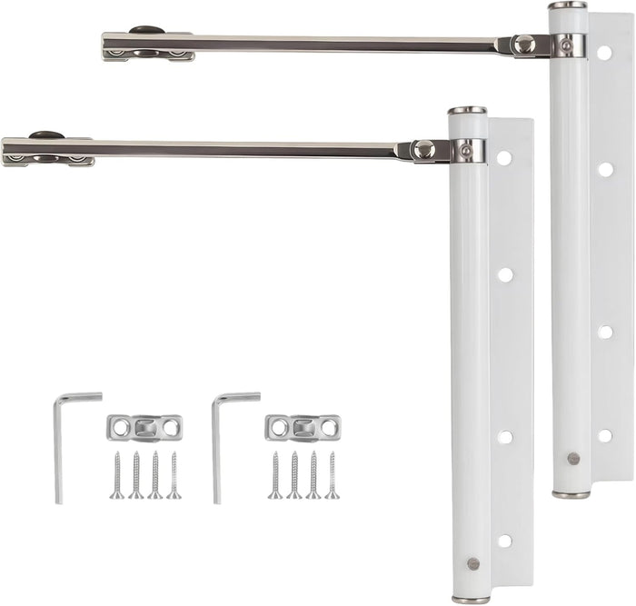 2 Pack Automatic Door Closer for Home Easy to Install | Safety Spring Door Closers | Auto Soft Close to Convert Hinged Doors to Auto Self Closing | Adjustable Catch Speed | with Arm, Screw, Wrench