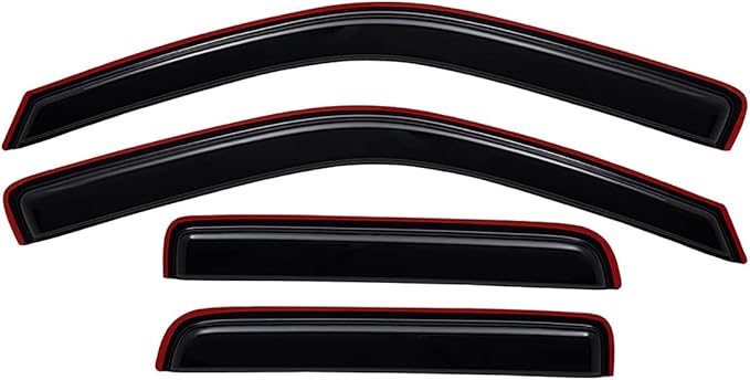 Lightronic Extra Durable Clip-on in-Channel Auto Vent Window Visor, Fits (4-Pcs)